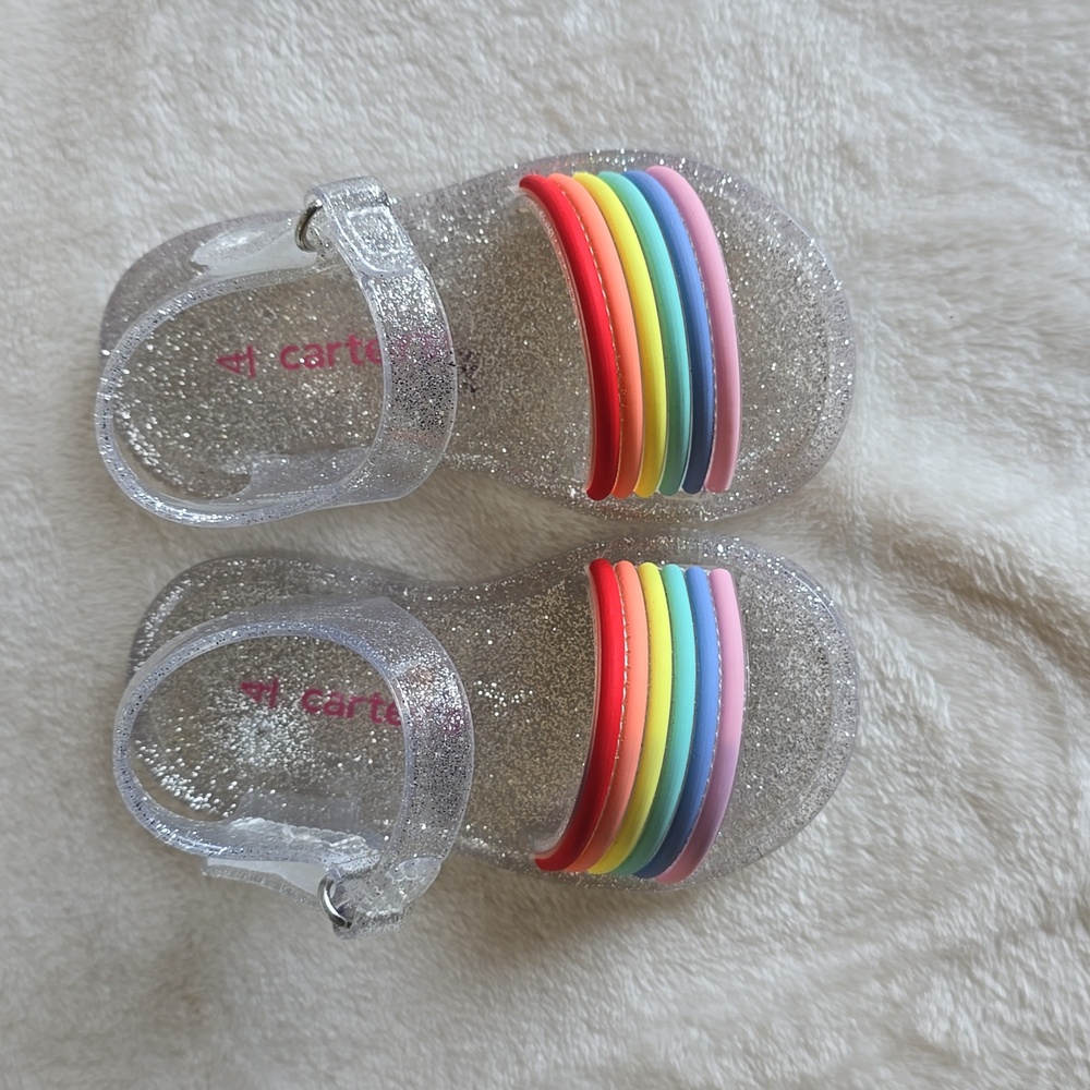 Carter’s rainbow jelly sandals size 4